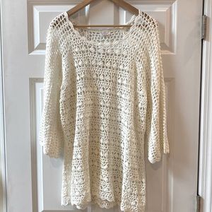 Westport Dressbarn Crotchet Ivory Top / coverup